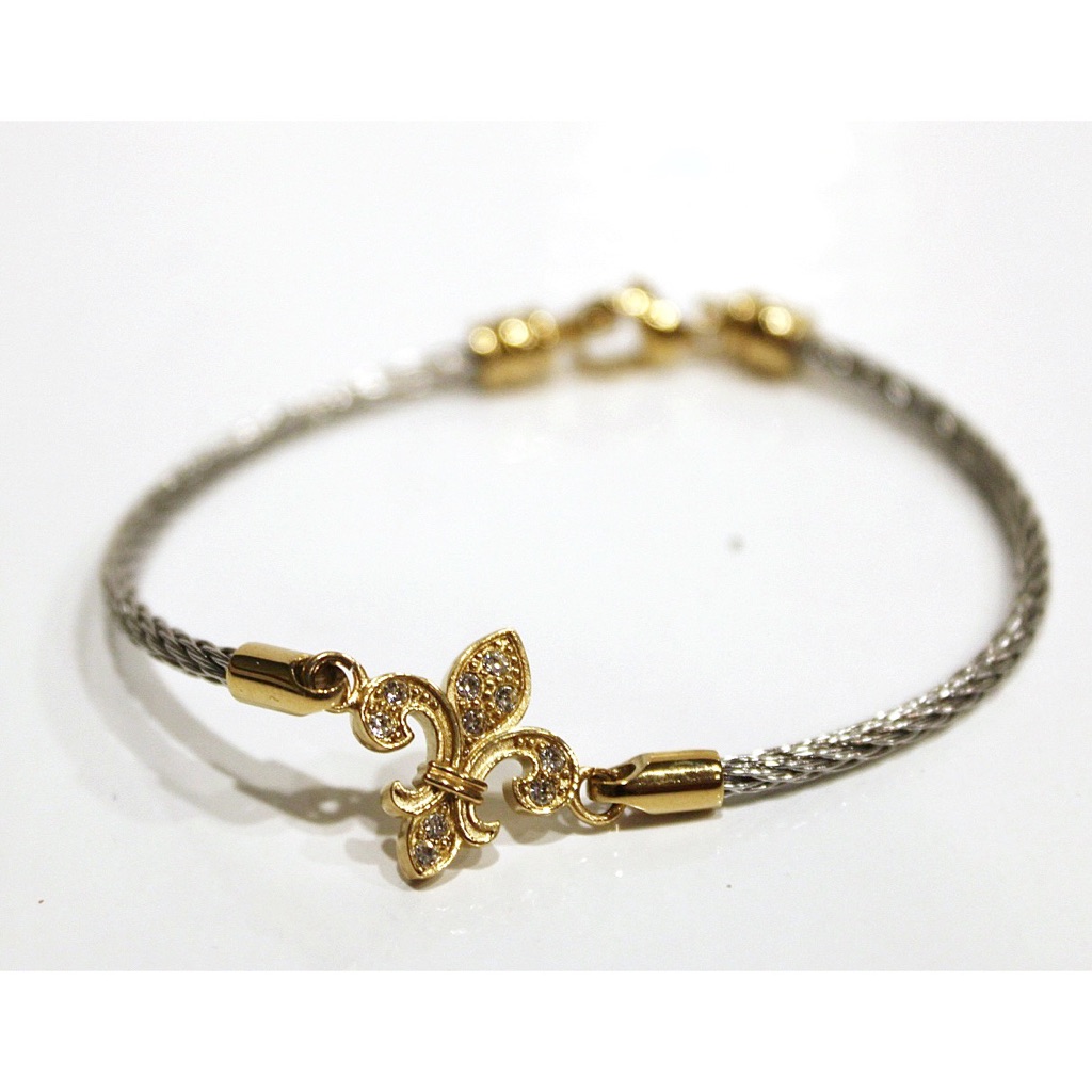 Jacmel Mauritius Stainless Steel Fleur De Lis Bracelet 29$